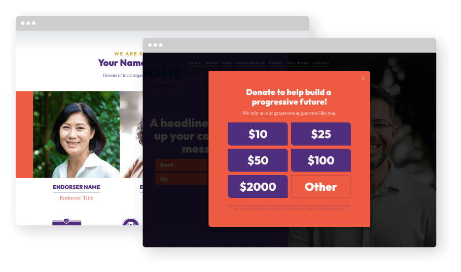 Examples of political campaign websites